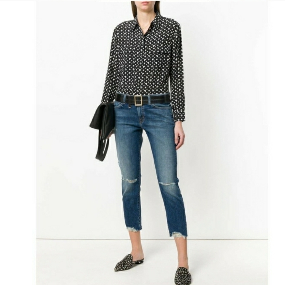 Equipment Shirt Silk Button Down Moon Star